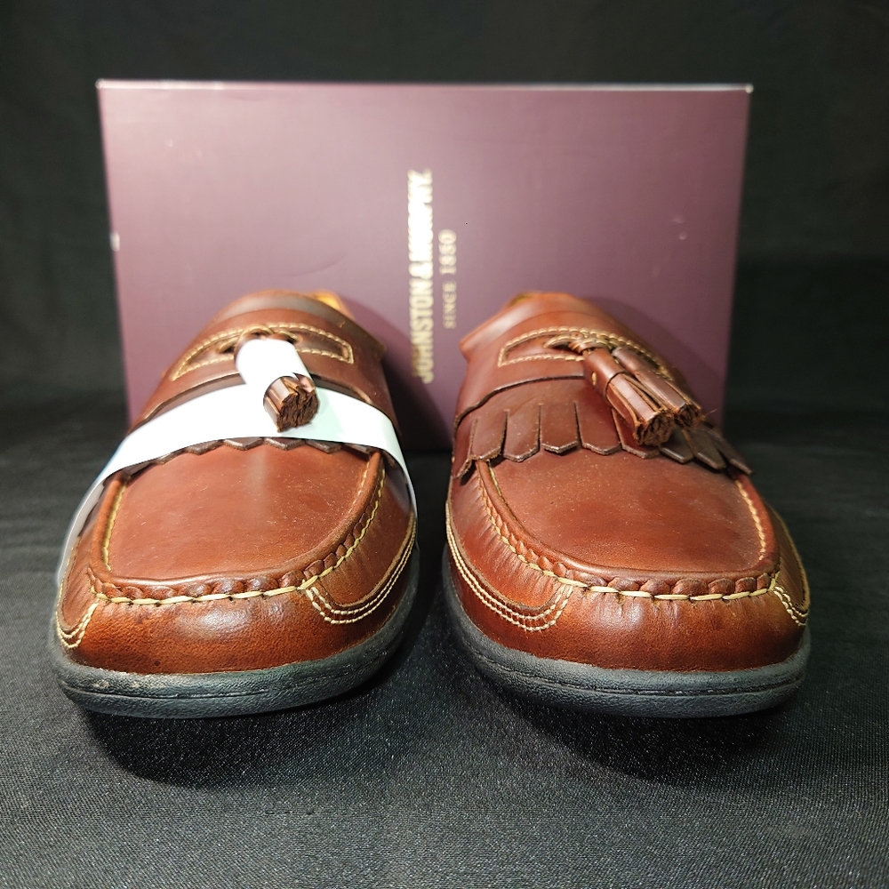 Johnston & Murphy Nichols Venetian Loafers Slip-On Brown leather US8.5M EU41